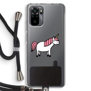 CaseCompany Eenhoorn: Xiaomi Redmi Note 10 Pro Transparant Hoesje met koord
