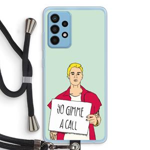 CaseCompany Gimme a call: Samsung Galaxy A52 Transparant Hoesje met koord
