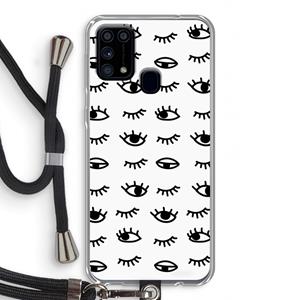 CaseCompany Eye pattern #2: Samsung Galaxy M31 Transparant Hoesje met koord