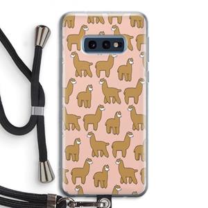 CaseCompany Alpacas: Samsung Galaxy S10e Transparant Hoesje met koord