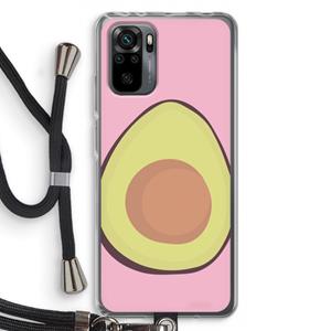 CaseCompany Avocado: Xiaomi Redmi Note 10 Pro Transparant Hoesje met koord