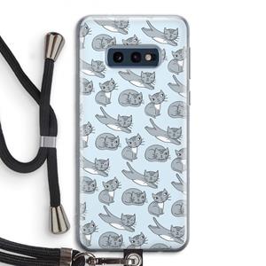 CaseCompany Poezen: Samsung Galaxy S10e Transparant Hoesje met koord