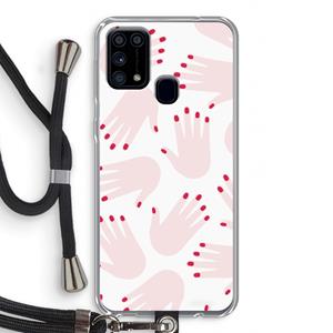 CaseCompany Hands pink: Samsung Galaxy M31 Transparant Hoesje met koord