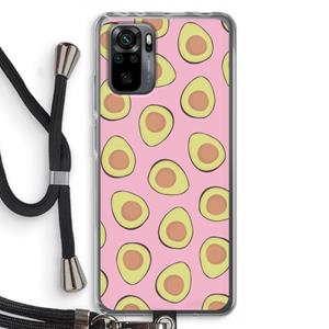 CaseCompany Dancing avocados: Xiaomi Redmi Note 10 Pro Transparant Hoesje met koord