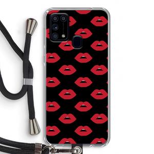 CaseCompany Lips: Samsung Galaxy M31 Transparant Hoesje met koord