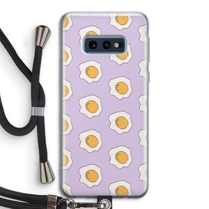 CaseCompany Bacon to my eggs #1: Samsung Galaxy S10e Transparant Hoesje met koord