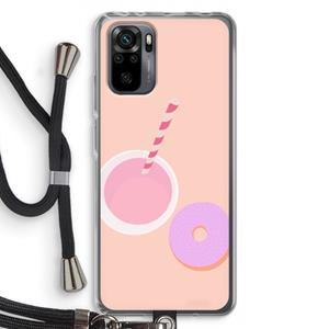 CaseCompany Donut: Xiaomi Redmi Note 10 Pro Transparant Hoesje met koord