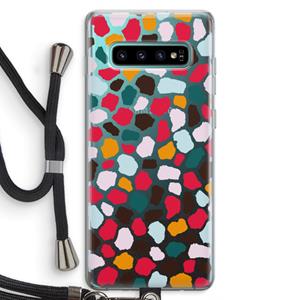 CaseCompany Colored Giraffe: Samsung Galaxy S10 Plus Transparant Hoesje met koord