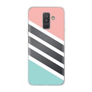 CaseCompany Strepen pastel: Samsung Galaxy A6 Plus (2018) Transparant Hoesje