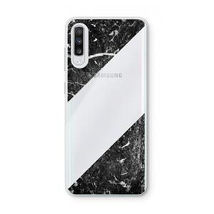 CaseCompany Zwart marmer: Samsung Galaxy A70 Transparant Hoesje