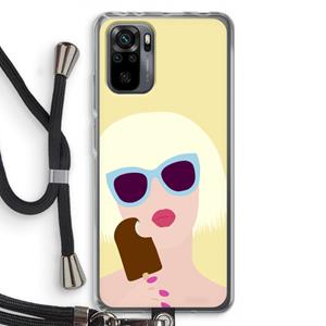 CaseCompany Ice cream: Xiaomi Redmi Note 10 Pro Transparant Hoesje met koord