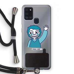 CaseCompany Zwaai: Samsung Galaxy A21s Transparant Hoesje met koord