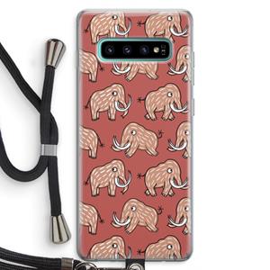 CaseCompany Mammoet: Samsung Galaxy S10 Plus Transparant Hoesje met koord