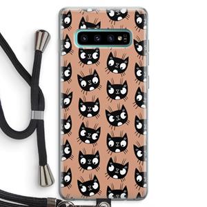CaseCompany Kat: Samsung Galaxy S10 Plus Transparant Hoesje met koord