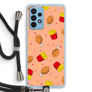 CaseCompany Chicken 'n Fries: Samsung Galaxy A52 Transparant Hoesje met koord
