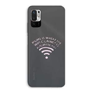 CaseCompany Home Is Where The Wifi Is: Xiaomi Redmi Note 10 5G Transparant Hoesje