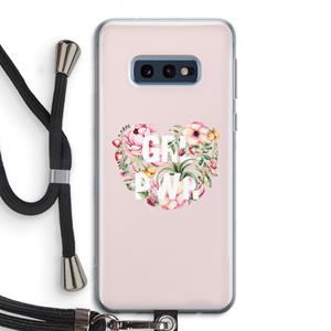 CaseCompany GRL PWR Flower: Samsung Galaxy S10e Transparant Hoesje met koord