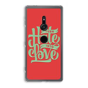 CaseCompany Turn hate into love: Sony Xperia XZ2 Transparant Hoesje