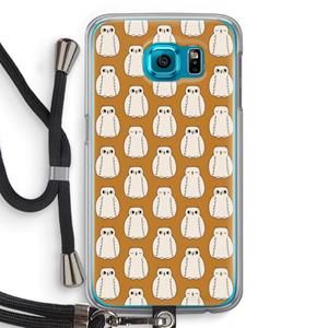 CaseCompany Uilen: Samsung Galaxy S6 Transparant Hoesje met koord