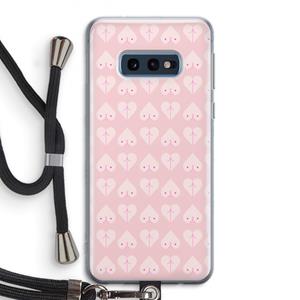 CaseCompany Ass 'n Titties: Samsung Galaxy S10e Transparant Hoesje met koord