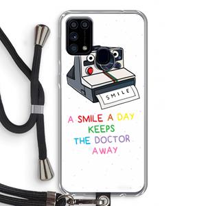 CaseCompany Smile: Samsung Galaxy M31 Transparant Hoesje met koord