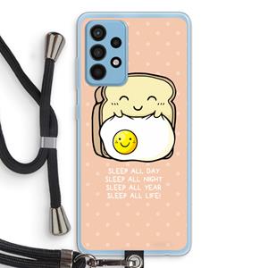 CaseCompany Sleep All Day: Samsung Galaxy A52 Transparant Hoesje met koord