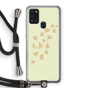 CaseCompany Falling Leaves: Samsung Galaxy A21s Transparant Hoesje met koord