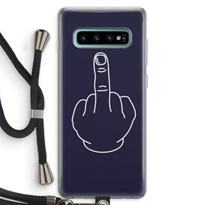 CaseCompany F**k U: Samsung Galaxy S10 Plus Transparant Hoesje met koord