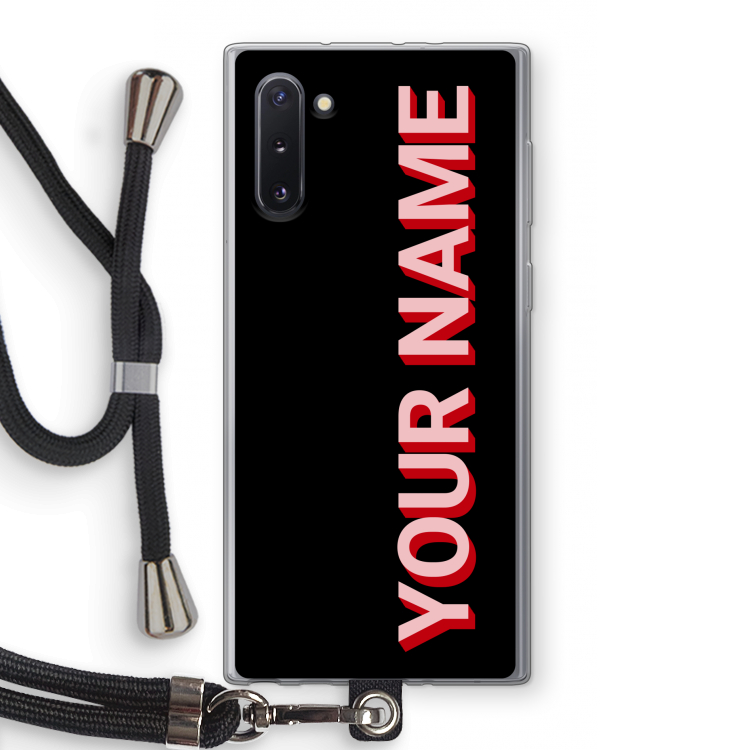 CaseCompany Namecase: Samsung Galaxy Note 10 Transparant Hoesje met koord
