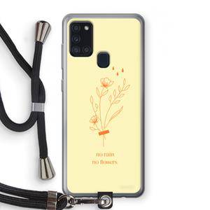 CaseCompany No rain no flowers: Samsung Galaxy A21s Transparant Hoesje met koord