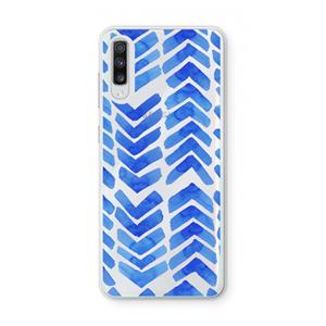 CaseCompany Blauwe pijlen: Samsung Galaxy A70 Transparant Hoesje