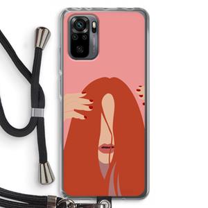 CaseCompany Woke up like this: Xiaomi Redmi Note 10 Pro Transparant Hoesje met koord
