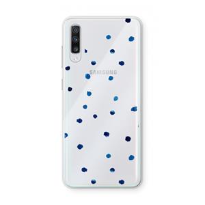 CaseCompany Blauwe stippen: Samsung Galaxy A70 Transparant Hoesje