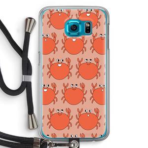 CaseCompany Krab: Samsung Galaxy S6 Transparant Hoesje met koord