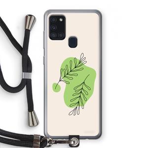 CaseCompany Beleaf in you: Samsung Galaxy A21s Transparant Hoesje met koord