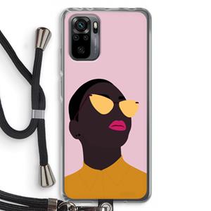 CaseCompany Yellow glasses: Xiaomi Redmi Note 10 Pro Transparant Hoesje met koord