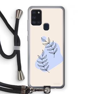 CaseCompany Leaf me if you can: Samsung Galaxy A21s Transparant Hoesje met koord