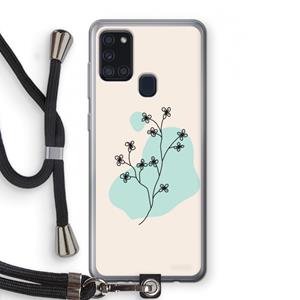 CaseCompany Love your petals: Samsung Galaxy A21s Transparant Hoesje met koord