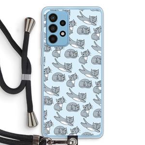 CaseCompany Poezen: Samsung Galaxy A52 Transparant Hoesje met koord