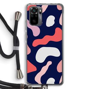 CaseCompany Memphis Shapes Pink: Xiaomi Redmi Note 10 Pro Transparant Hoesje met koord