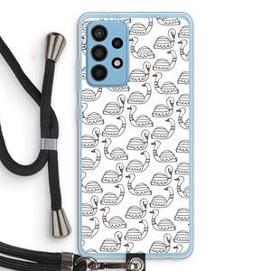 CaseCompany Zwanen: Samsung Galaxy A52 Transparant Hoesje met koord
