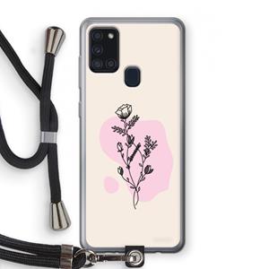 CaseCompany Roses are red: Samsung Galaxy A21s Transparant Hoesje met koord