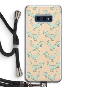 CaseCompany Dinos: Samsung Galaxy S10e Transparant Hoesje met koord