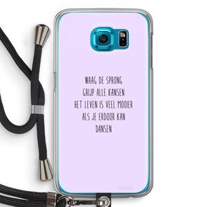 CaseCompany Sprong: Samsung Galaxy S6 Transparant Hoesje met koord
