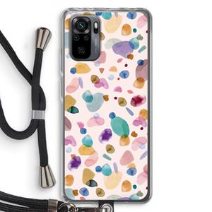 CaseCompany Terrazzo Memphis Pink: Xiaomi Redmi Note 10 Pro Transparant Hoesje met koord