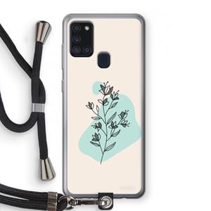 CaseCompany Violets are blue: Samsung Galaxy A21s Transparant Hoesje met koord