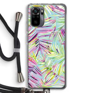 CaseCompany Tropical Palms Blue: Xiaomi Redmi Note 10 Pro Transparant Hoesje met koord