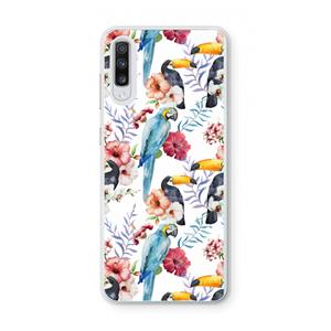 CaseCompany Bloemen tukan: Samsung Galaxy A70 Transparant Hoesje