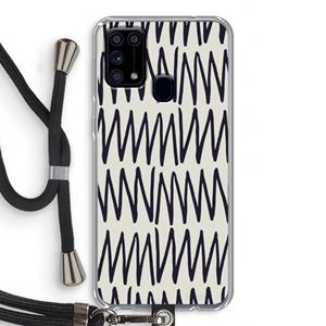 CaseCompany Marrakech Zigzag: Samsung Galaxy M31 Transparant Hoesje met koord