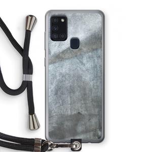 CaseCompany Grey Stone: Samsung Galaxy A21s Transparant Hoesje met koord